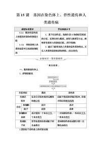 人教版高考生物一轮总复习必修2第5单元第15课基因在染色体上、伴性遗传和人类遗传病学案