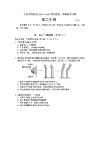 2020北京西城区高二上学期期末考试生物试题含答案