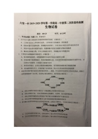 2020六安一中高一上学期第二次阶段性检测生物试题扫描版含答案