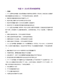 【五年高考真题】最新五年生物高考真题分项汇编——专题03《光合作用和细胞呼吸》（2023全国卷地区通用）