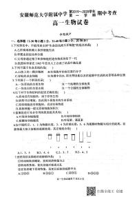 2019-2020学年安徽师范大学附属中学高一上学期期中考查生物试题 PDF版