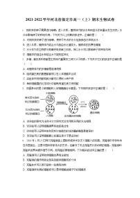 2021-2022学年河北省保定市高一（上）期末生物试卷（含答案解析）