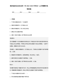 2022-2023学年陕西省西安市长安区一中高一上学期期中生物试题含解析