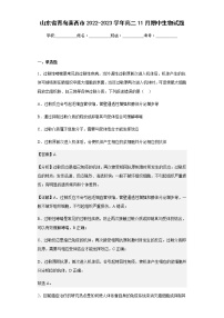 2022-2023学年山东省青岛莱西市高二11月期中生物试题含解析