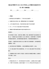 2022-2023学年重庆市巴蜀中学高三上学期高考适应性月考卷（四）生物试题含解析