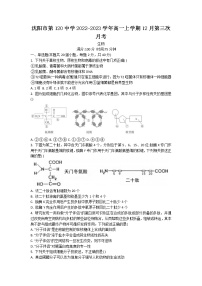 2022-2023学年辽宁省沈阳市第120中学高一上学期12月第三次月考生物学试题（Word版含答案）