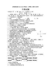 2022-2023学年四川省泸州市泸县部分高中高一上学期12月第三次月考生物学试题（Word版含答案）