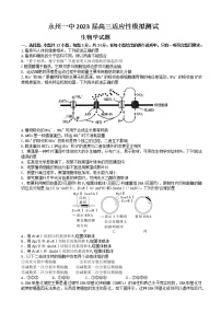 2022-2023学年湖南省永州市第一中学高三上学期元月考试生物试卷Word版