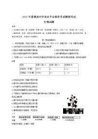 江苏省连云港市2021年普通高中学业水平合格性考试生物试题 Word版