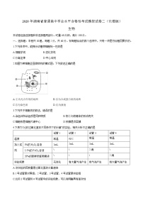 湖南省普通高中2020年学业水平合格性考试模拟试题二（长郡版） 生物试题 Word版