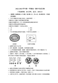 山西省大同市第一中学2022~2023学年高一生物上学期期中考试试卷（Word版附答案）