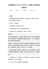 2022-2023学年安徽省滁州中学高一上学期第三次质量检测生物试题含解析