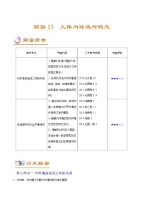 高中生物解密15 人体的内环境与稳态（讲义）-【高频考点解密】2021年高考生物二轮复习讲义+分层训练