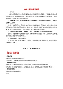 高考生物一轮复习重难点专项 专题63 植物细胞工程