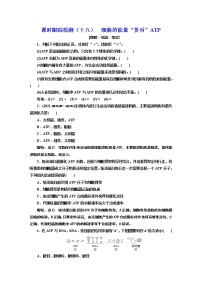 生物必修1《分子与细胞》第2节 细胞的能量“货币”ATP课后复习题