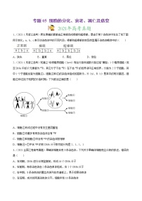 高中生物高考专题05 细胞的分化、衰老、凋亡及癌变-2021年高考真题和模拟题生物分项汇编（原卷版）