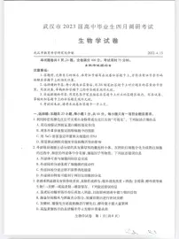 2023年武汉市高中毕业生四月调研考试生物试卷(附答案)