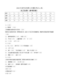 2023年高考第三次模拟考试卷-生物（浙江A卷）（参考答案）