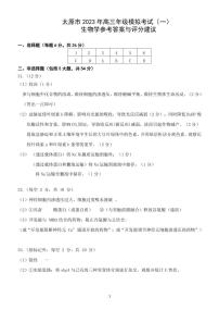 山西省太原市2023届高三一模高三一模生物学答案