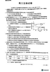 2023届辽宁省抚顺市重点高中六校协作体高三下学期二模联考生物试题