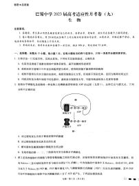 2023届重庆市巴蜀中学高三下学期高考适应性月考卷（九）生物 PDF版