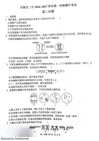 河北省石家庄市第二中学2016-2017学年高二上学期期中考试生物试题（PDF版）