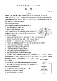 2023北京海淀高二（上）期末生物（教师版）