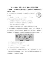 广东省惠州市2023届高三第三次调研考试生物试卷+答案