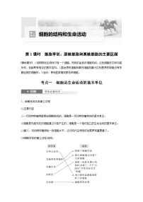 2024届苏教版高考生物一轮复习细胞学说、原核细胞和真核细胞的主要区别学案