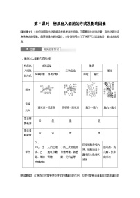 2024届苏教版高考生物一轮复习物质出入细胞的方式及影响因素学案