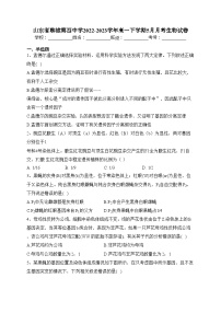 山东省聊城第四中学2022-2023学年高一下学期5月月考生物试卷（含答案）