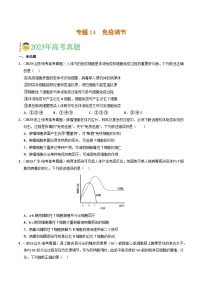 2023年高考真题和模拟题生物分项汇编（全国通用）专题14 免疫调节（原卷版）