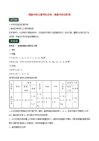 高考生物一轮复习专题1.2细胞中的元素和化合物细胞中的无机物精讲（含解析）