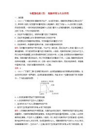 2023高考生物二轮专题复习与测试专题强化练四细胞呼吸与光合作用