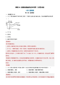 解密04 细胞的能量供应和利用（分层训练)-【高频考点解密】2023年高考生物二轮复习讲义+分层训练（解析版）