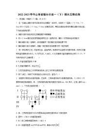 2022-2023学年山东省烟台市高一（下）期末生物试卷（含解析）