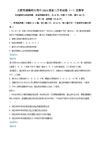 湖南省长沙市湖南师范大学附属中学2024届高三生物上学期月考（一）试题（Word版附解析）