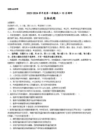 广东省阳江市2023-2024学年高二上学期10月月考生物试题