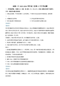 湖北省襄阳市宜城市第一中学2023-2024学年高二生物上学期9月月考试卷（Word版附解析）