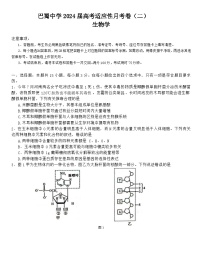 2024重庆市巴蜀中学高三上学期高考适应性月考卷（二）生物试题含答案