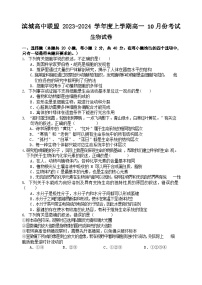 辽宁省滨城高中联盟2023-2024学年高一生物上学期10月月考试题（Word版附答案）