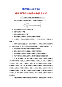 新高考生物一轮复习课时练习25　神经调节的结构基础和基本方式(含解析）