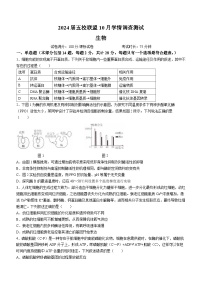 江苏省淮安市五校联盟2023-2024学年高三10月学情调查测试生物试题