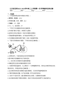 江苏省四校2023-2024学年高二上学期第一次学情调研生物试卷(含答案)