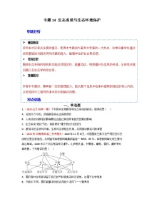 2024年高考生物一轮复习重难点训练 专题14 生态系统与生态系统保护试题（含答案）