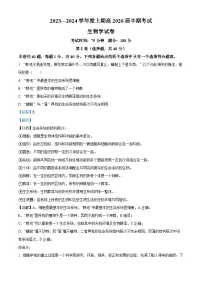 四川省成都市第七中学2023-2024学年高一上学期期中生物试题（Word版附解析）