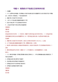 十年(13-22)高考生物分项汇编专题01 细胞的分子组成以及结构和功能（含解析）