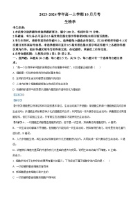 山西省吕梁市孝义市部分学校2023-2024学年高一上学期10月月考生物试题（Word版附解析）