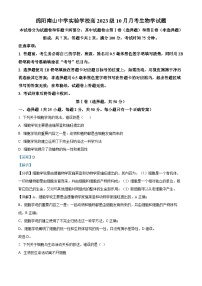 四川省绵阳南山中学实验学校2023-2024学年高一生物上学期10月月考试题（Word版附解析）