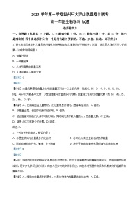 浙江省温州市环大罗山联盟2023-2024学年高一生物上学期期中联考试题（Word版附解析）